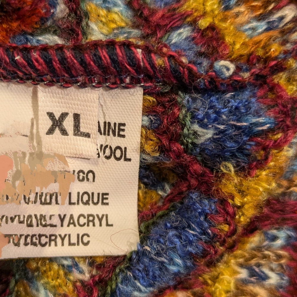 Women's Miss College Multi-color Soft Wool Blend Turtleneck Sweater | Size XL - Picture 10 of 10